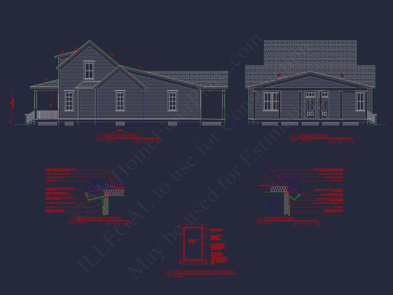 Elegant 2-Story house Plan: Blueprint with CAD Designs