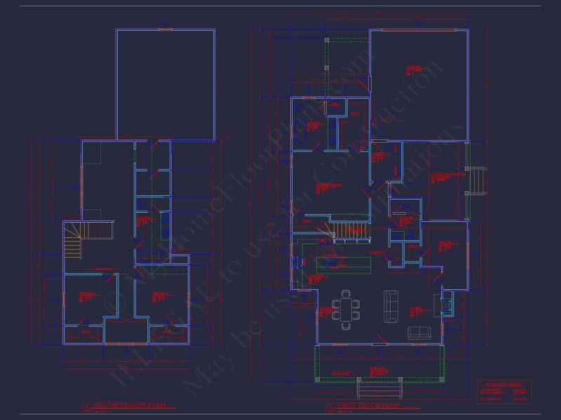 Elegant 2-Story house Plan: Blueprint with CAD Designs