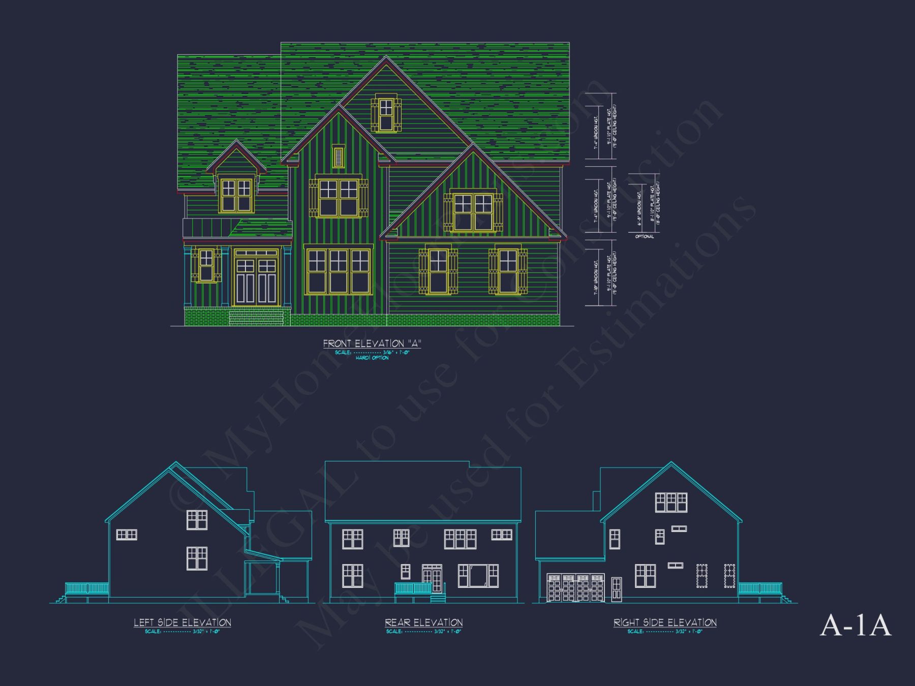 Elegant 2-Story house Plan with 4 Bedrooms and CAD Designs