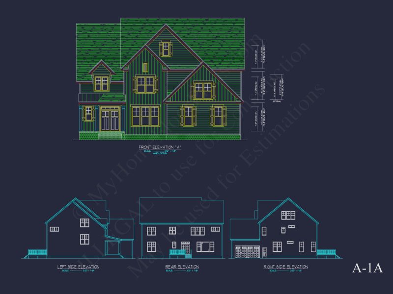Elegant 2-Story house Plan with 4 Bedrooms and CAD Designs