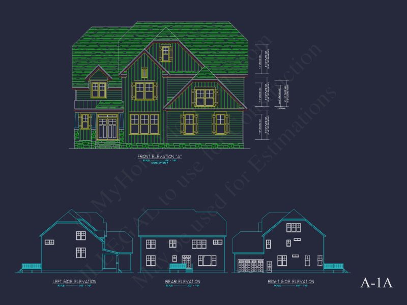 Elegant 2-Story house Plan with 4 Bedrooms and CAD Designs