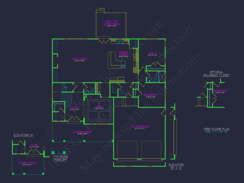 Elegant 2-Story house Plan with 4 Bedrooms and CAD Designs