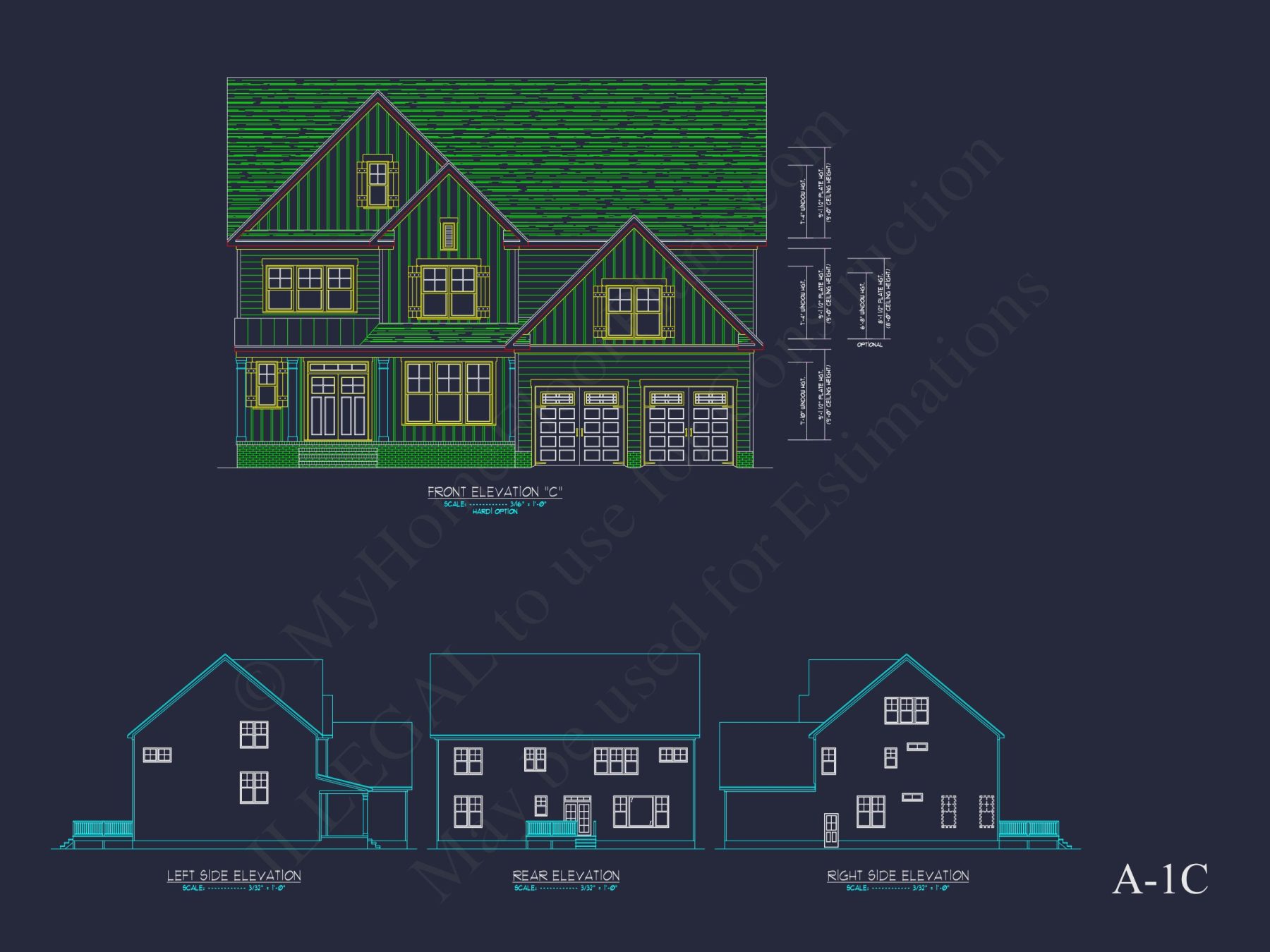 Elegant 2-Story house Plan with 4 Bedrooms and CAD Designs
