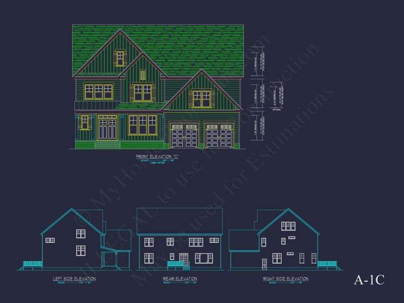 Elegant 2-Story house Plan with 4 Bedrooms and CAD Designs