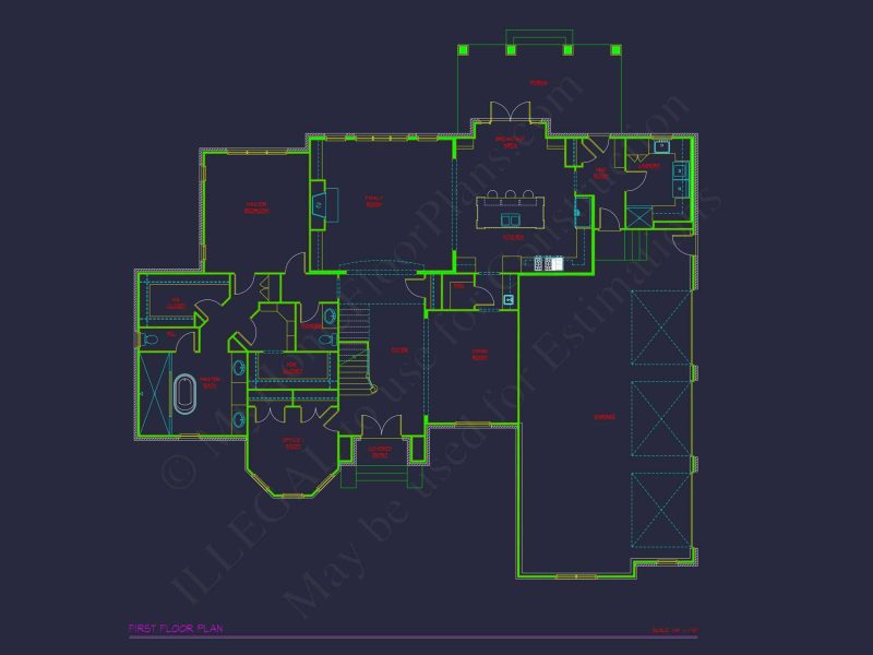 Elegant 2-Story house Plan with 5 Bedrooms and CAD Designs