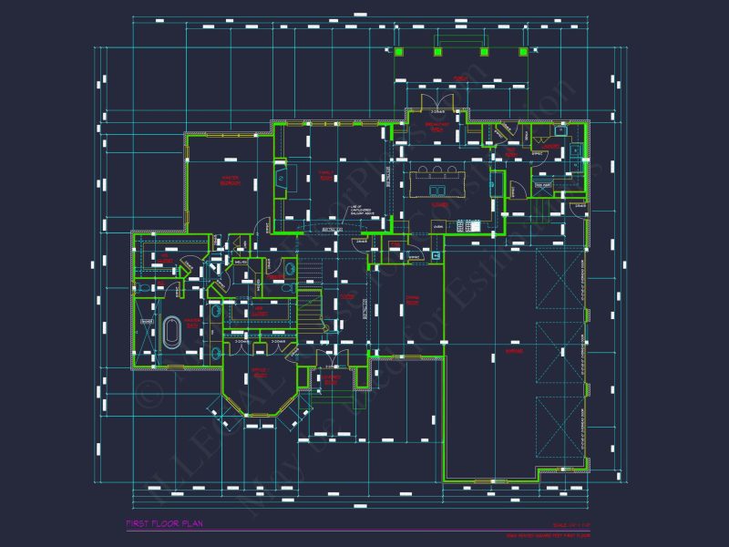 Elegant 2-Story house Plan with 5 Bedrooms and CAD Designs