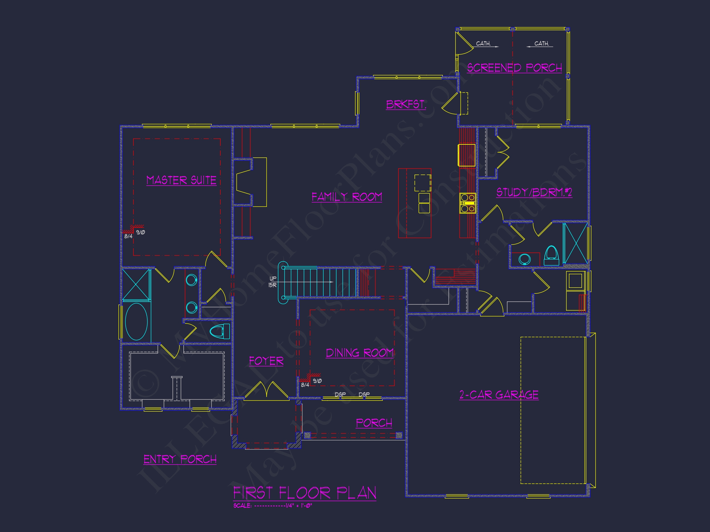 Elegant 2-Story Home Plan with Blueprint and Floor Designs