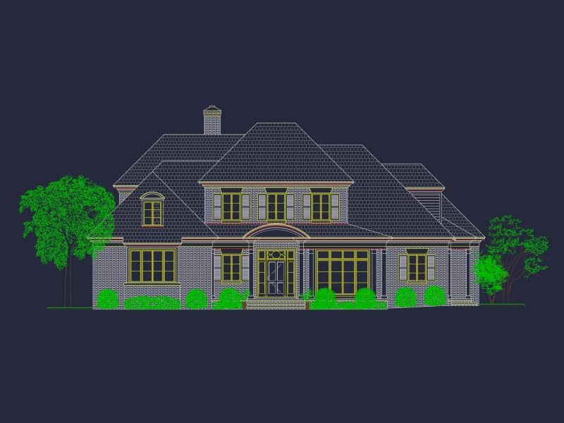 Elegant 2-Story house Plan with CAD Blueprint & Architectural Designs