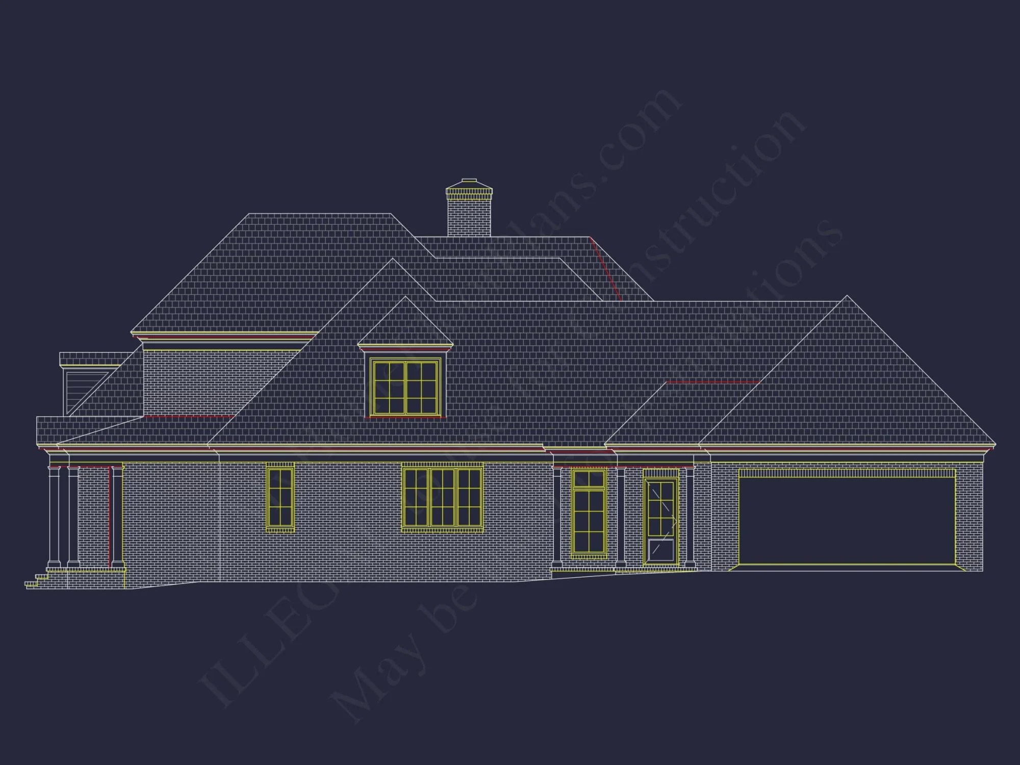 Elegant 2-Story house Plan with CAD Blueprint & Architectural Designs