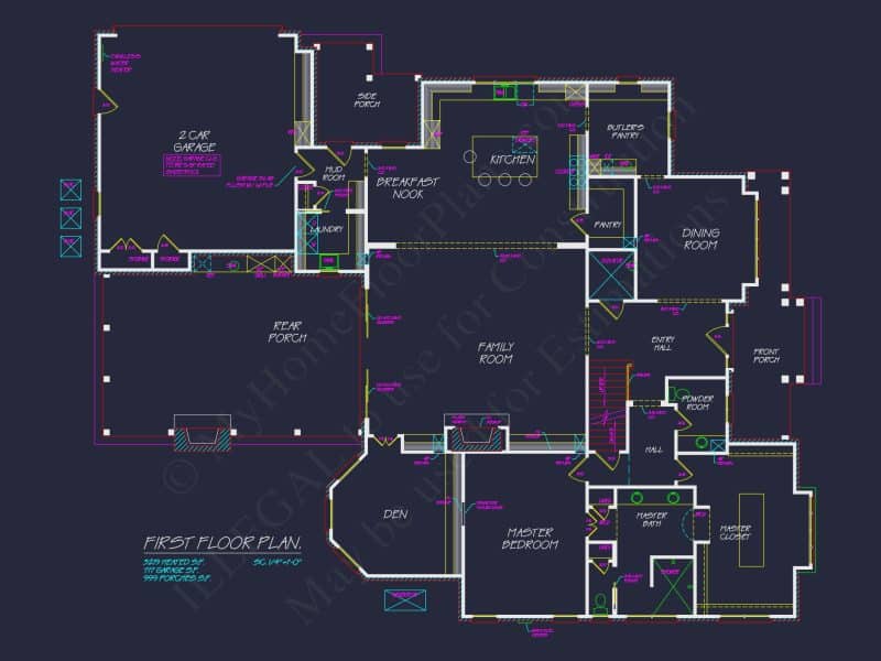 Elegant 2-Story house Plan with CAD Blueprint & Architectural Designs