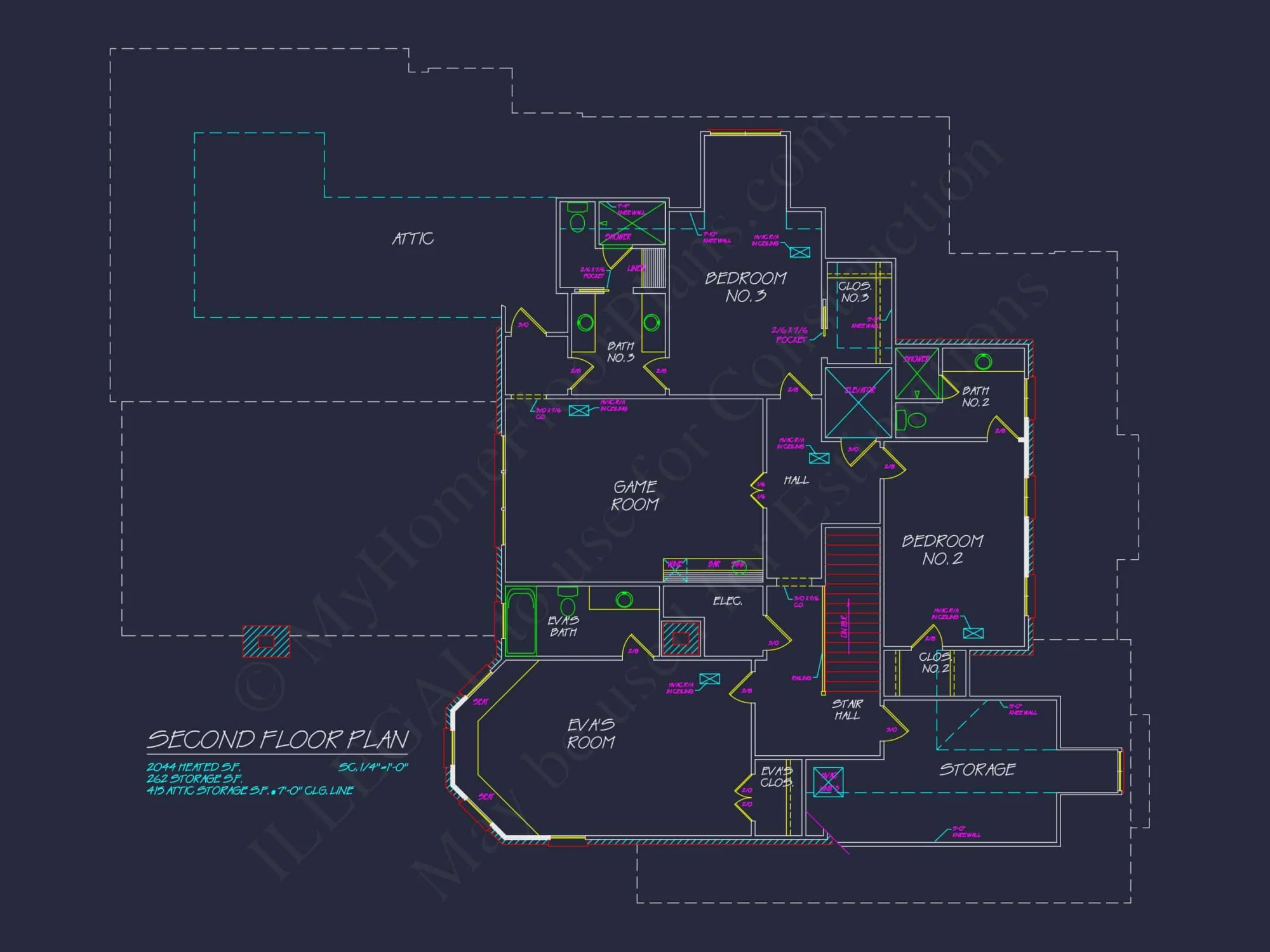 Elegant 2-Story house Plan with CAD Blueprint & Architectural Designs