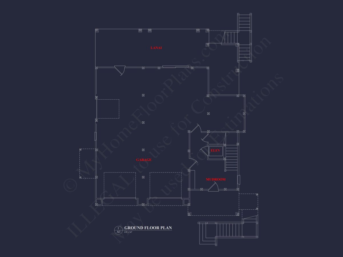 Elegant 2-Story house Plan with CAD Designs & Coastal Blueprint