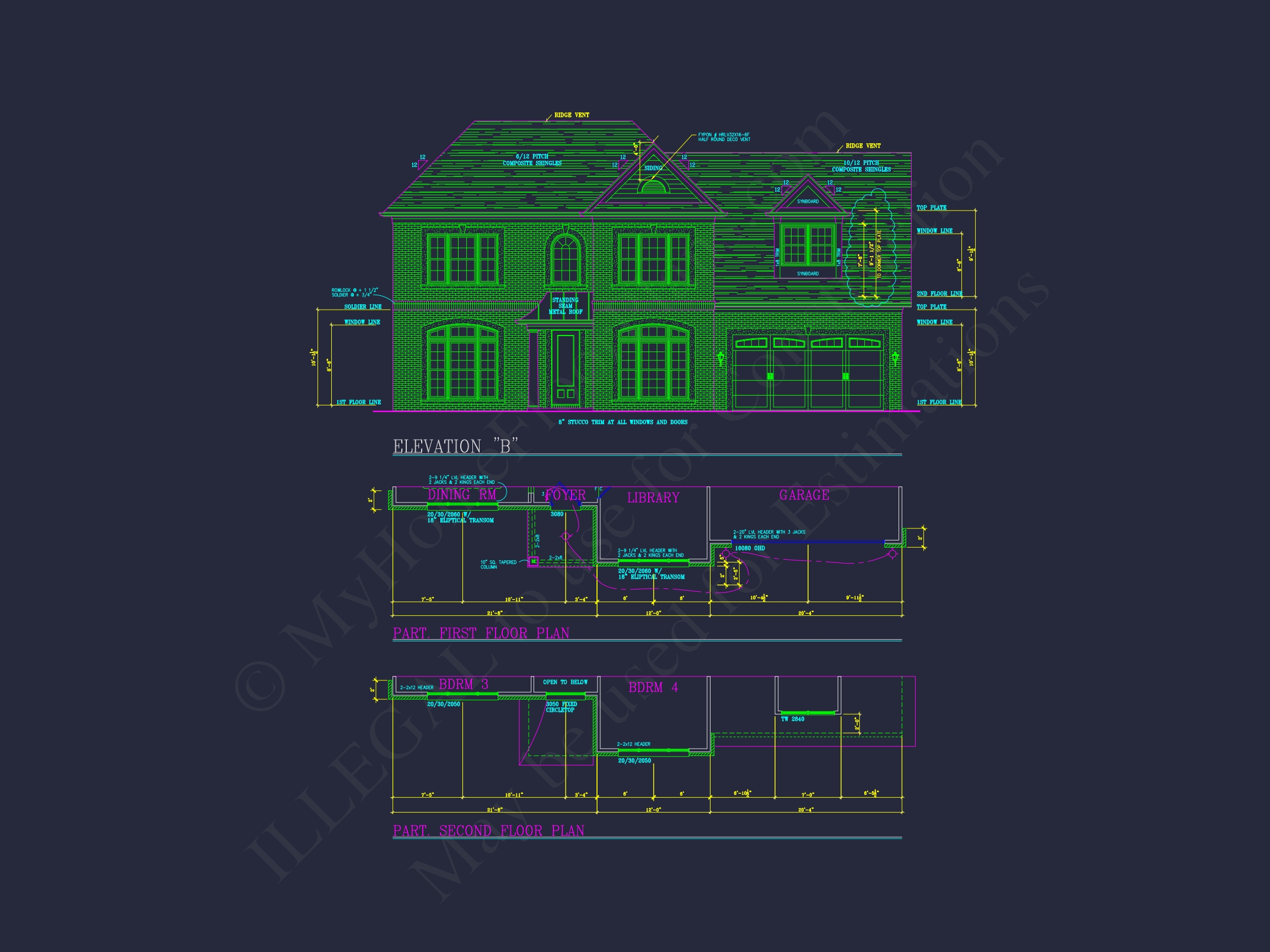 Elegant 2-Story Home Plan with CAD Designs & Spacious Layout