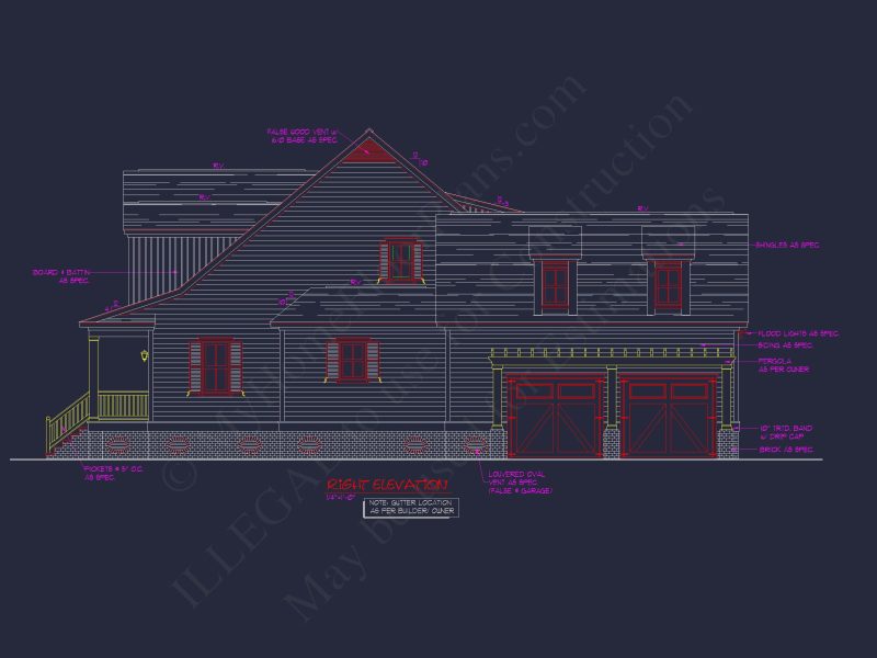 "Two-story elegant colonial style house plan with CAD designs"