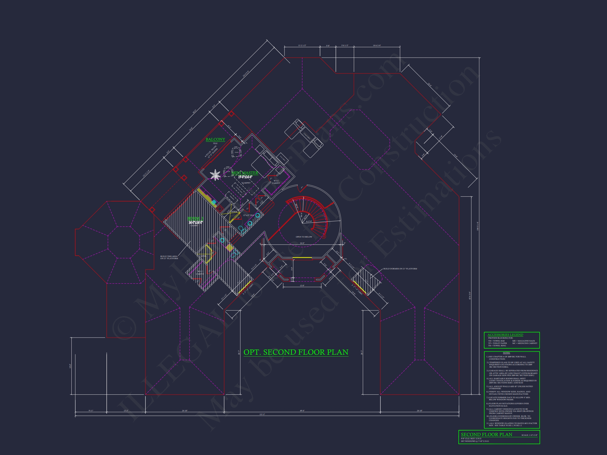 Elegant 2-Story Home Plan with Detailed CAD Blueprint Designs