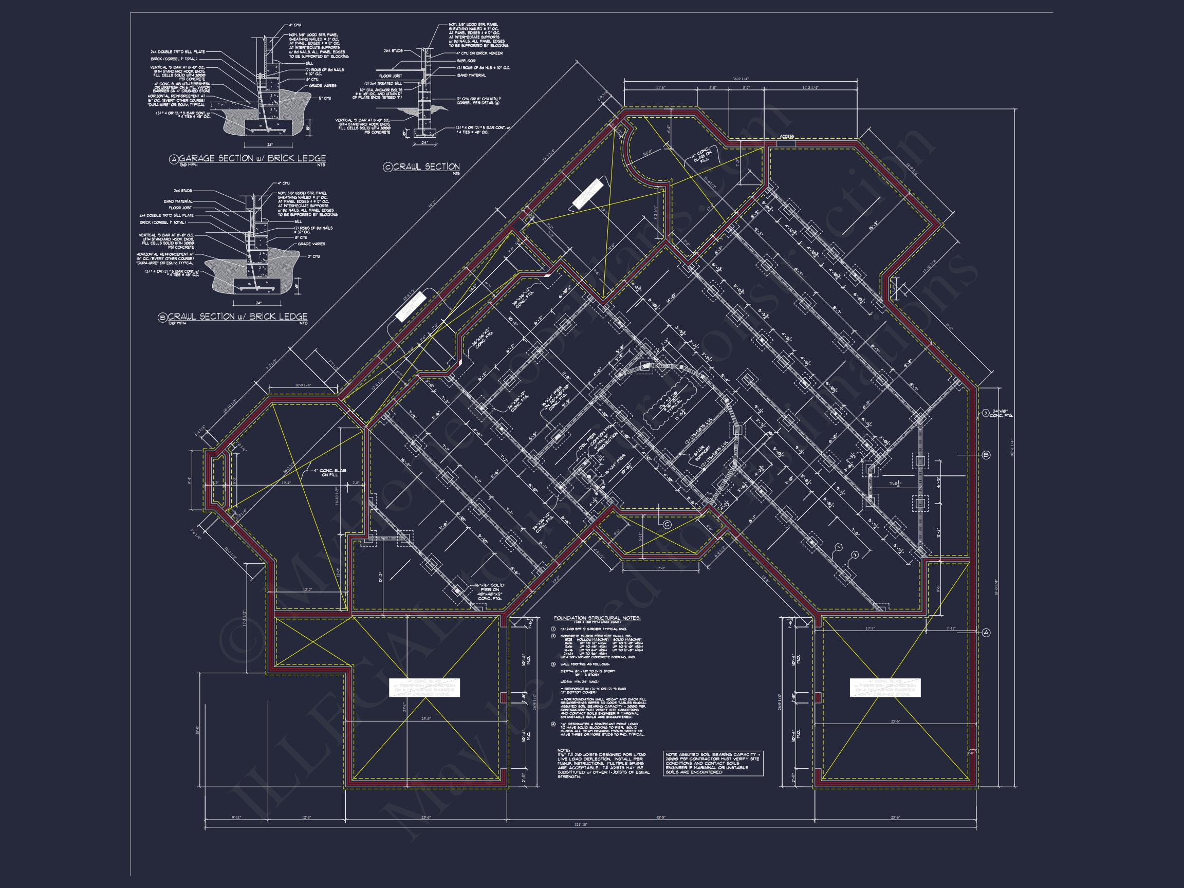 Elegant 2-Story Home Plan with Detailed CAD Blueprint Designs