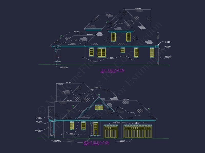 Elegant 2-Story house Plan with Spacious Floor Plan and CAD Designs