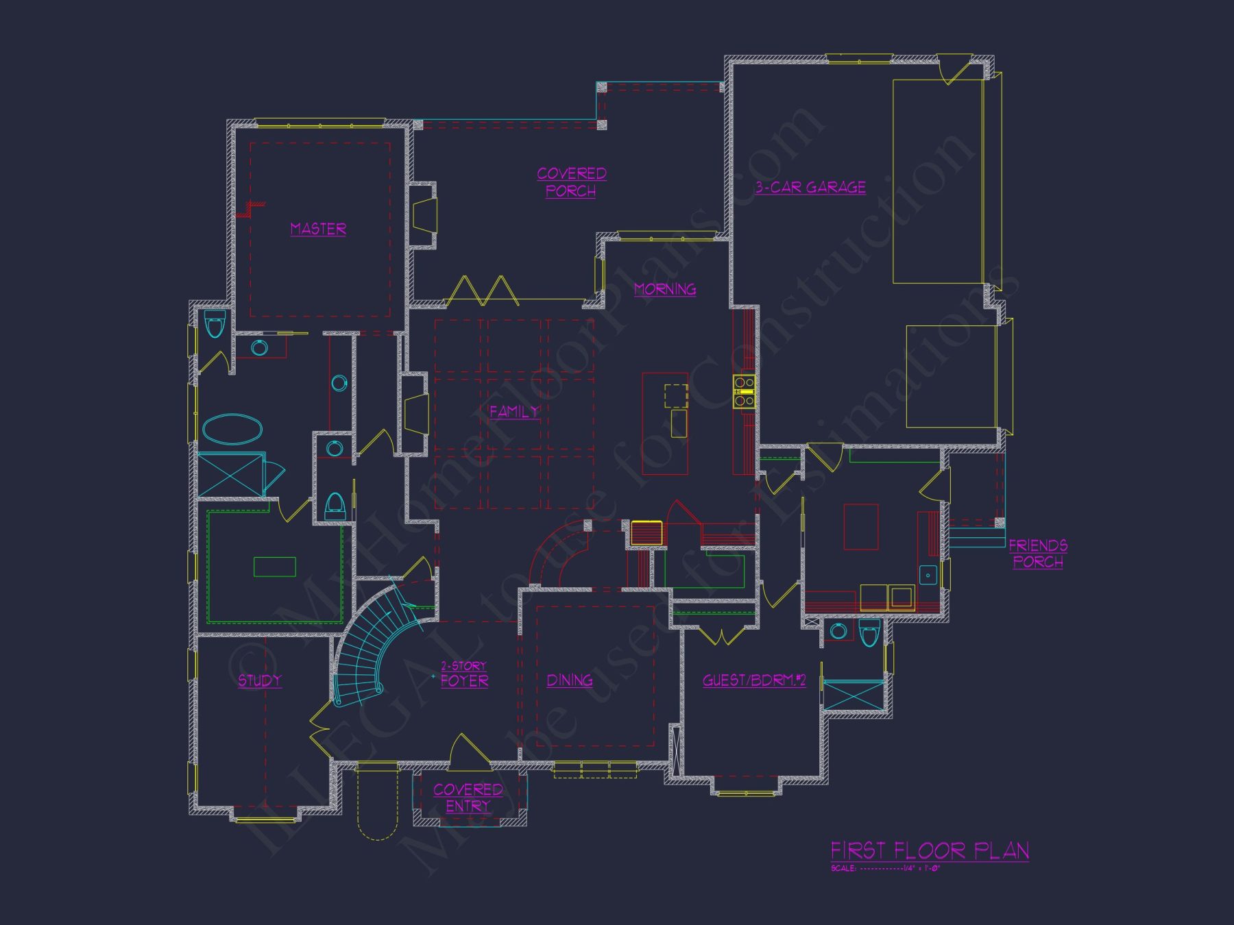 Elegant 2-Story house Plan with Spacious Floor Plan and CAD Designs