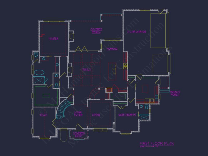 Elegant 2-Story house Plan with Spacious Floor Plan and CAD Designs