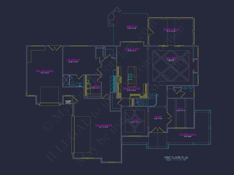 Elegant 2.5-Story house Blueprint with CAD Designs & Floor Plans