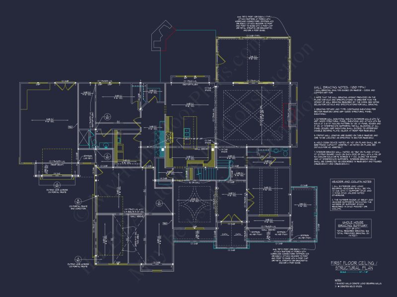 Elegant 2.5-Story house Blueprint with CAD Designs & Floor Plans