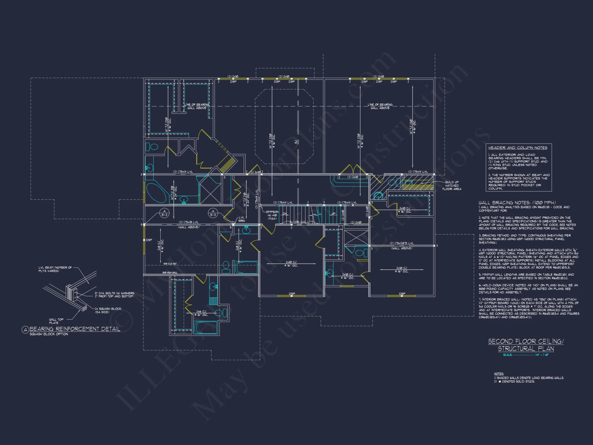 Elegant 2.5-Story house Blueprint with CAD Designs & Floor Plans