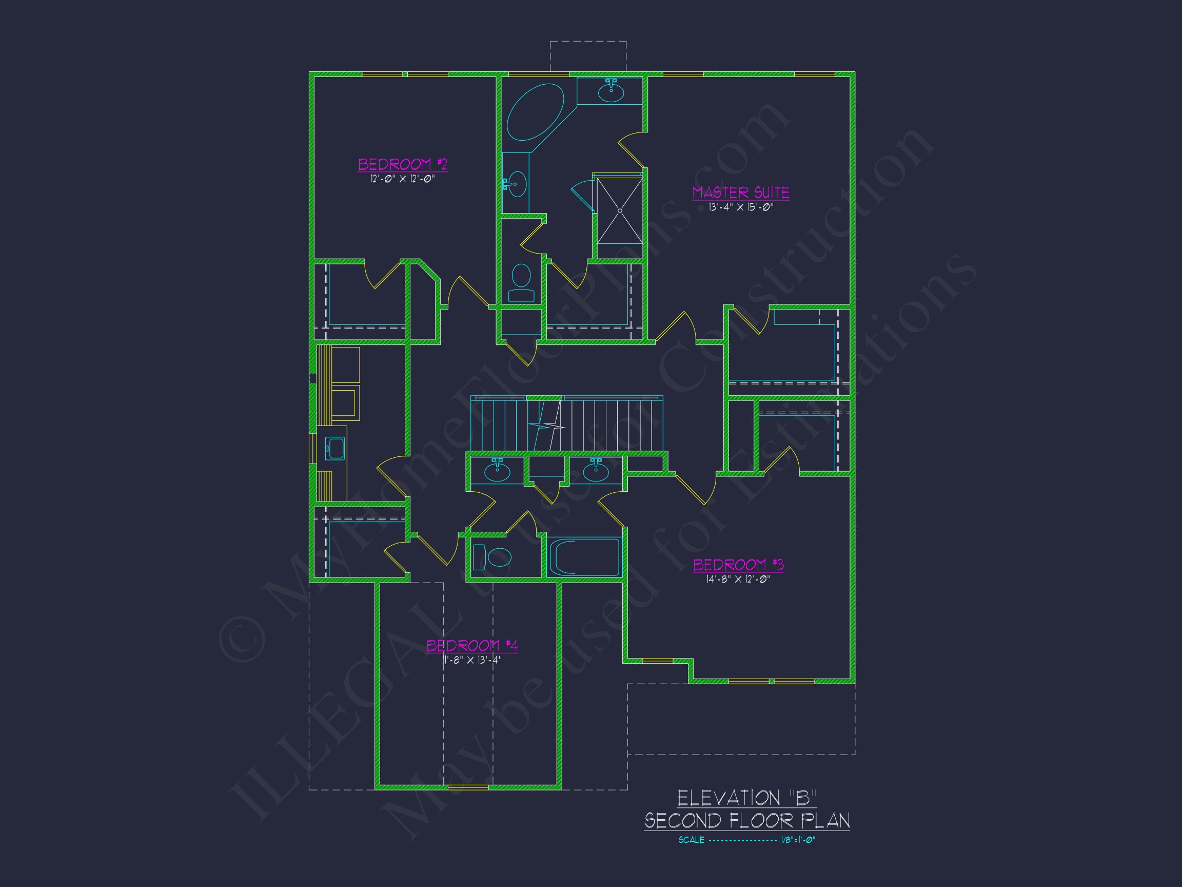 Elegant 2.5-Story house Plan with CAD Floor Designs and Blueprint
