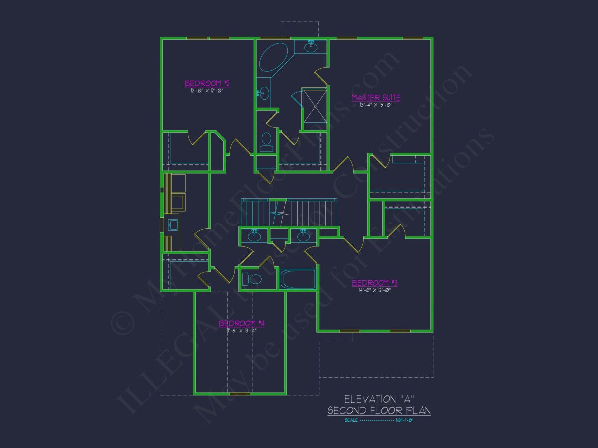 Elegant 2.5-Story house Plan with CAD Floor Designs and Blueprint