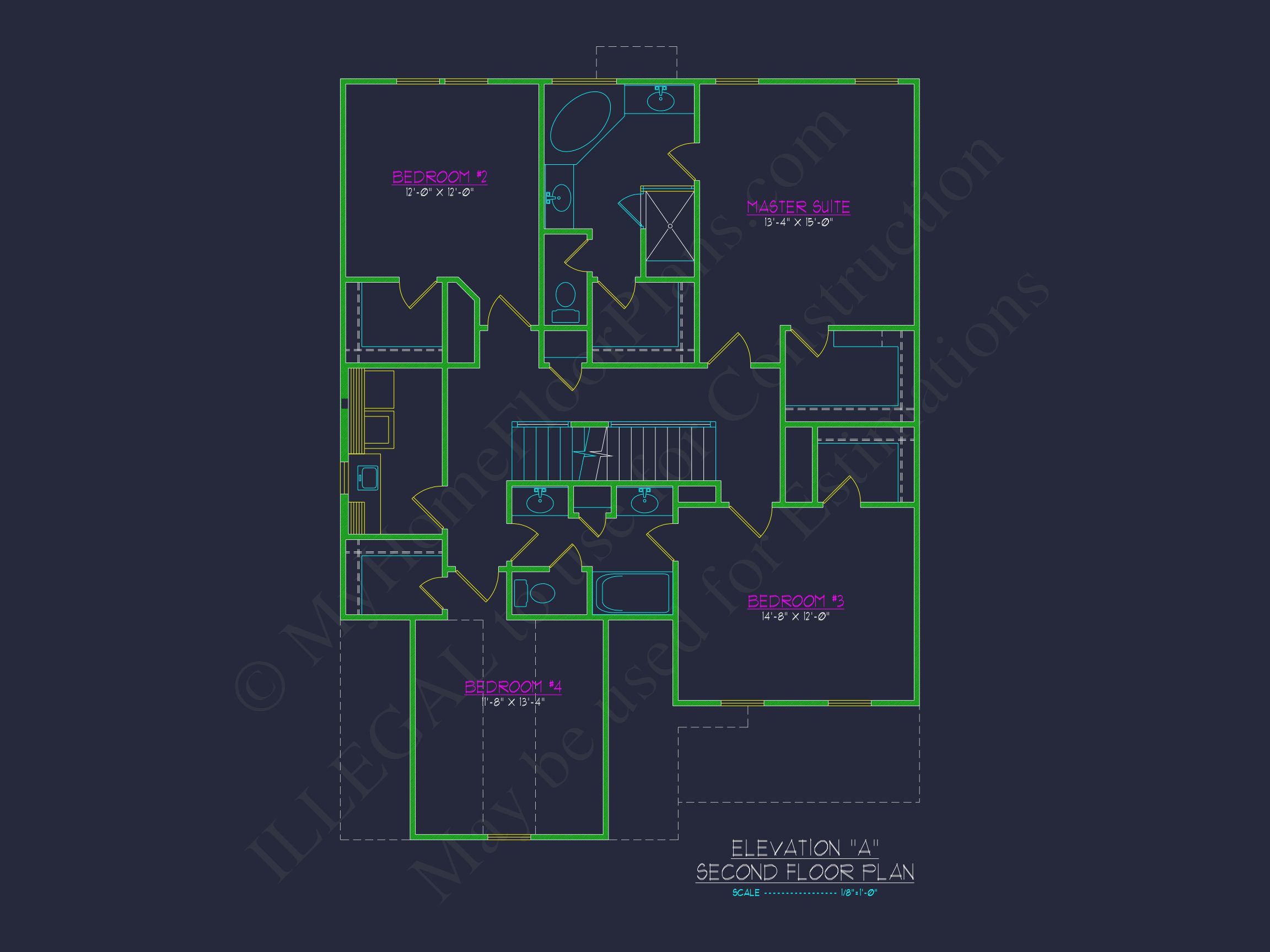 Elegant 2.5-Story house Plan with CAD Floor Designs and Blueprint