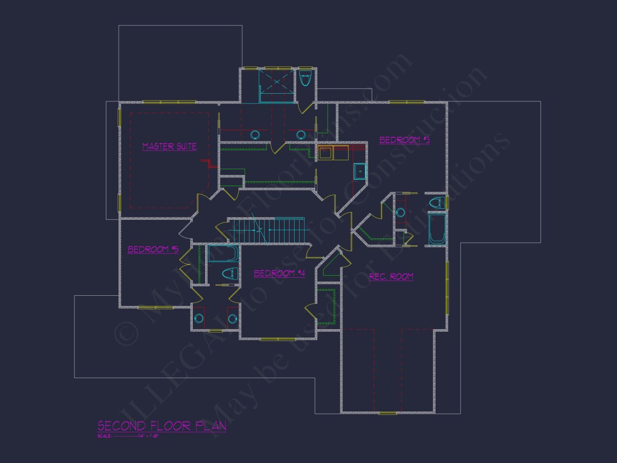 Elegant 2.5 Story house Plan with Spacious CAD Designs