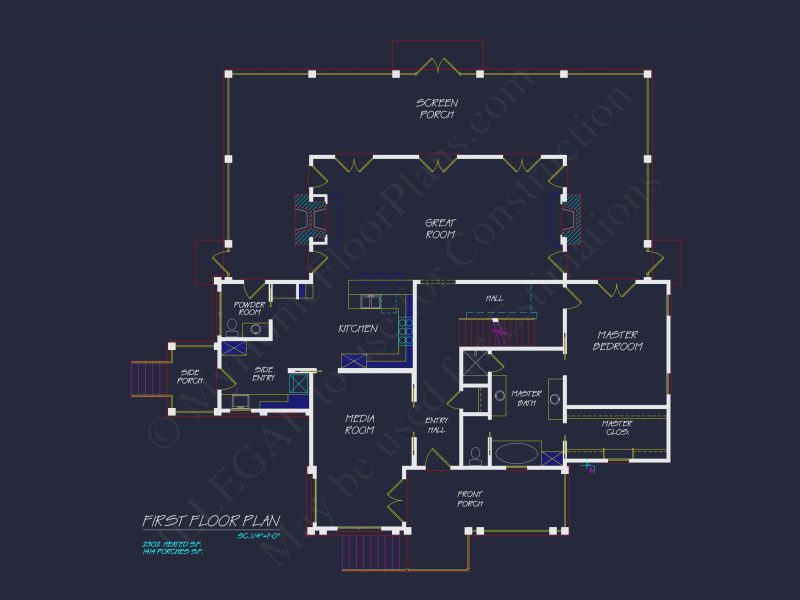 Elegant 3-Bedroom house Plan with Detailed CAD Designs