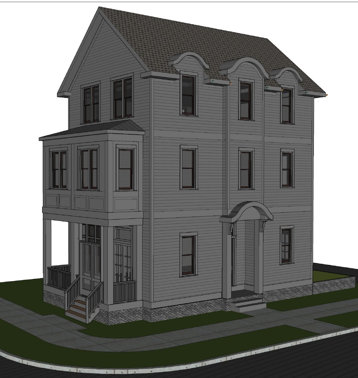 Elegant 3-Story house Plan with 4 Bedrooms and Unique Designs