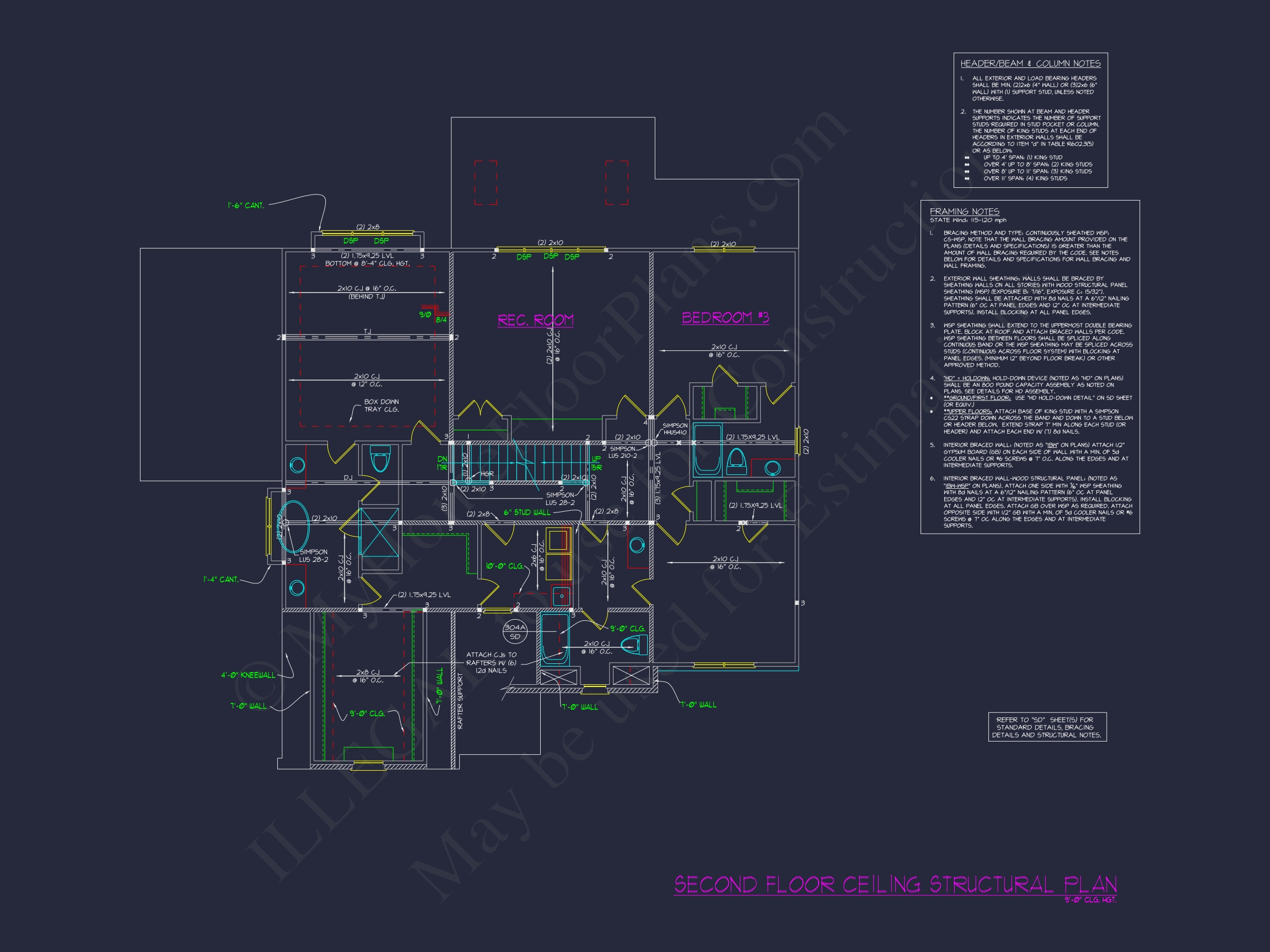 Elegant 3-Story Home Plan with 5 Bedrooms and Modern CAD Designs