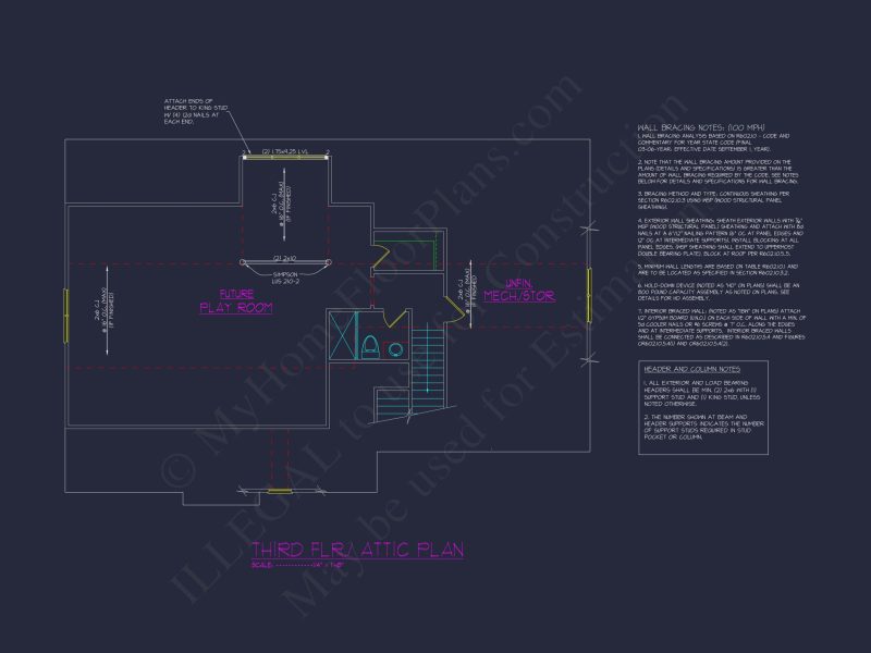 Elegant 3-Story house Plan with CAD Floor Designs & Blueprint