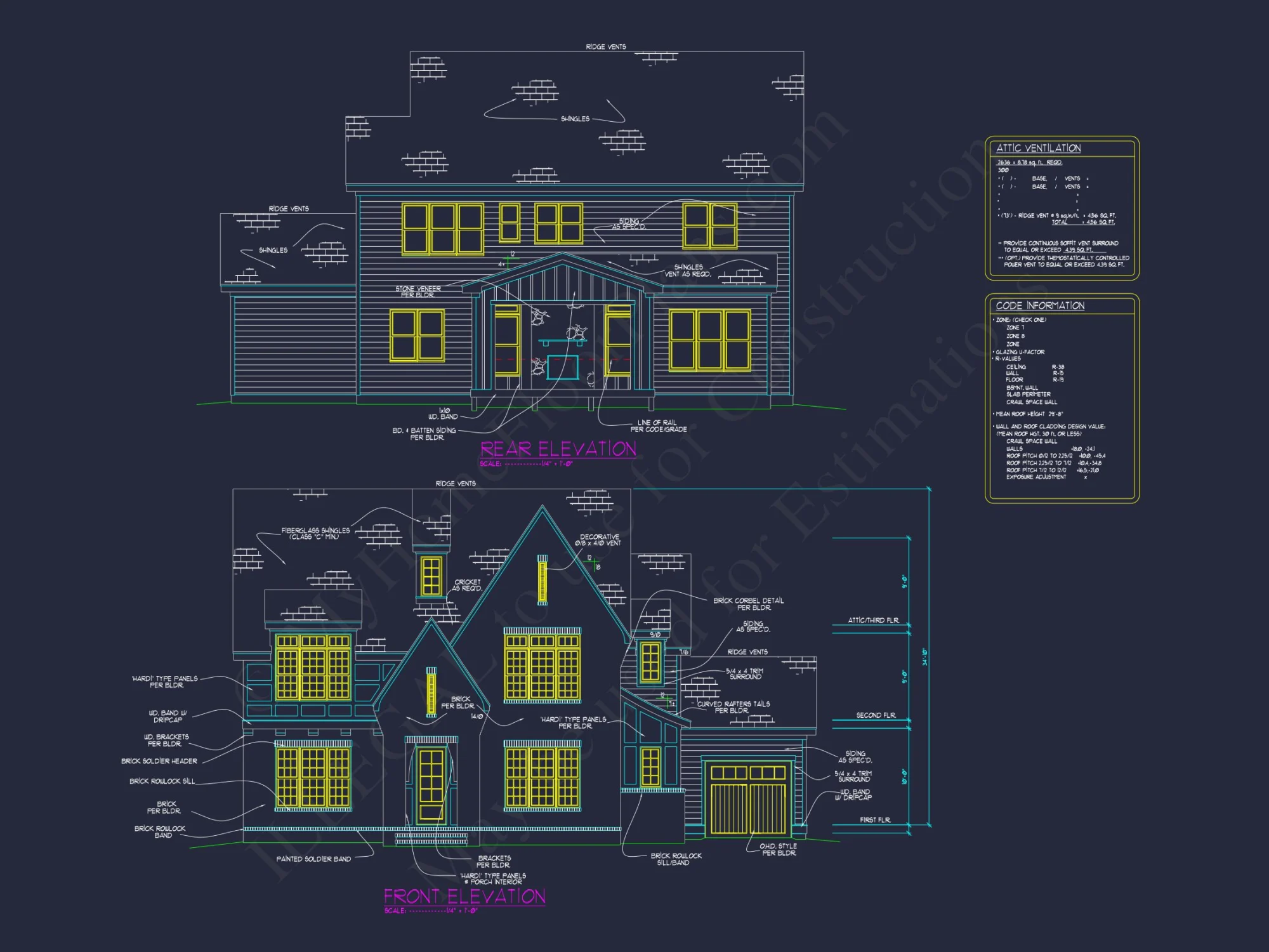 Elegant 3-Story Modern Craftsman house Plan with 5 Bedrooms