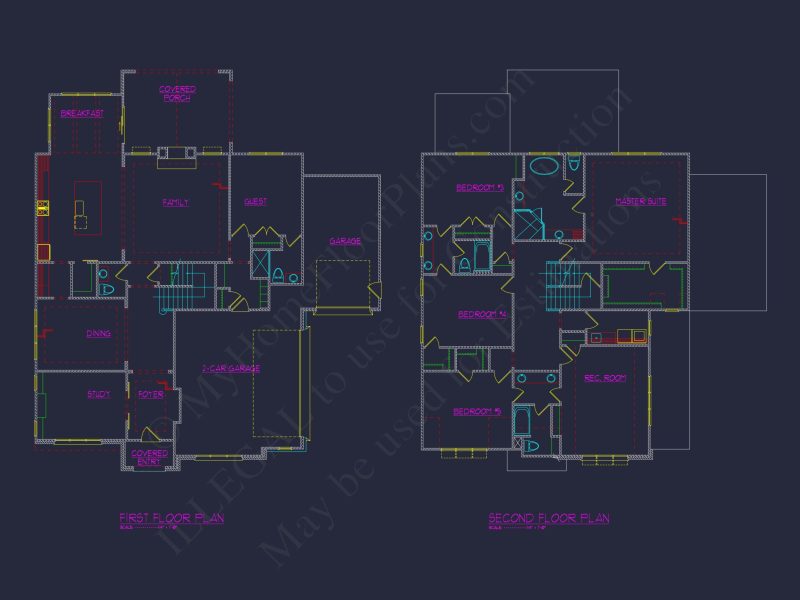 Elegant 3-Story Modern Craftsman house Plan with 5 Bedrooms