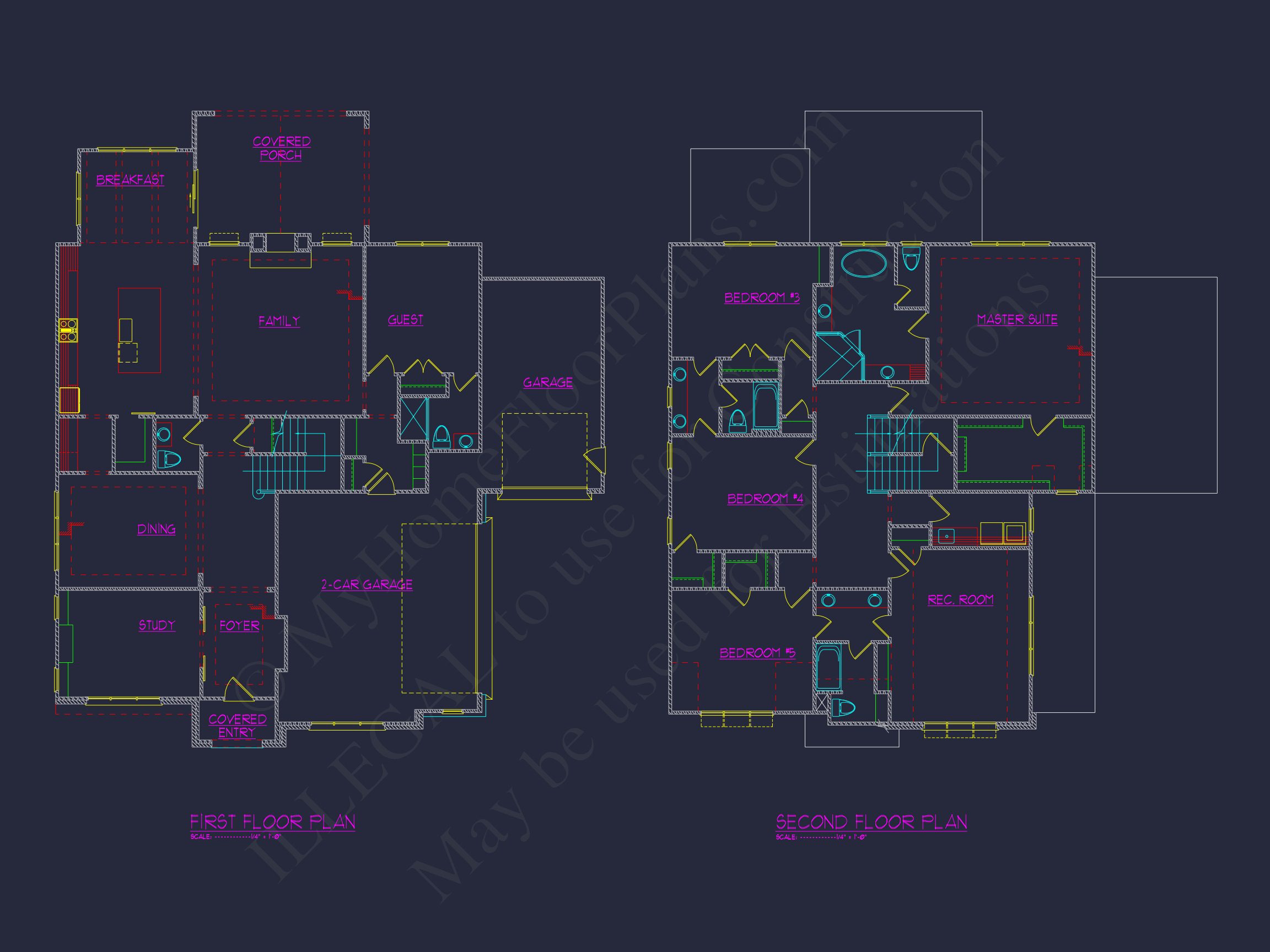 Elegant 3-Story Modern Craftsman house Plan with 5 Bedrooms