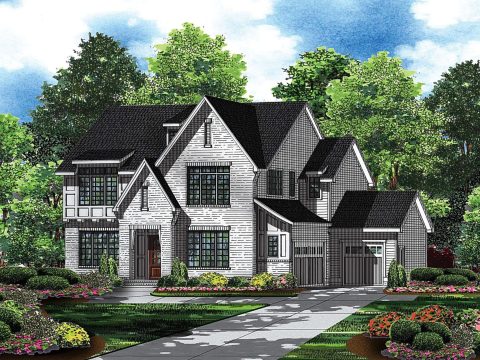 Elegant 3-Story Modern Craftsman house Plan with 5 Bedrooms