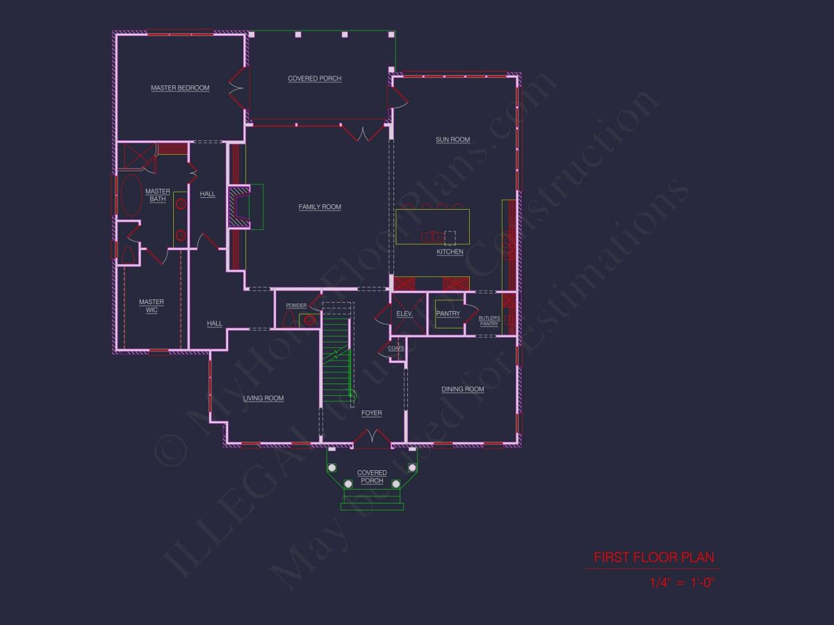 Elegant 3.5-Story house Design with CAD Blueprints & Features