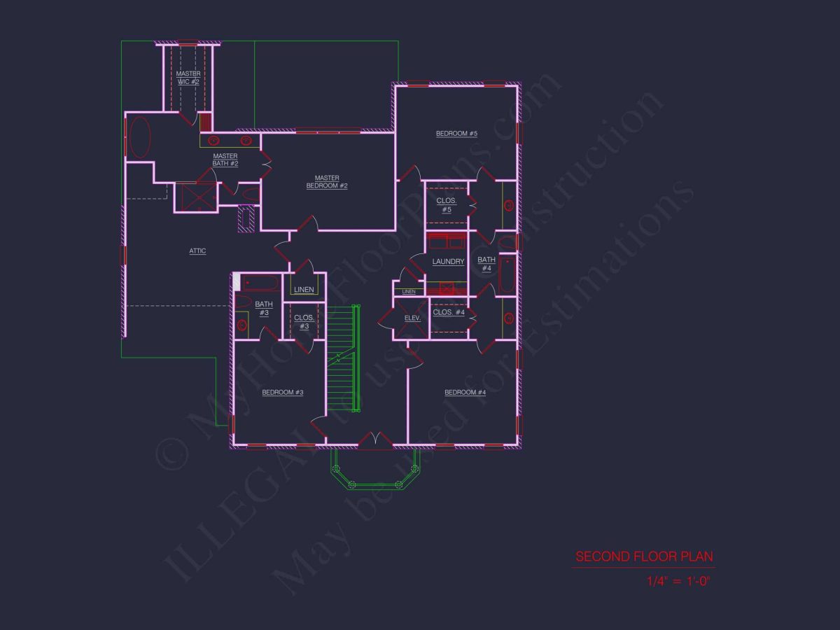 Elegant 3.5-Story house Design with CAD Blueprints & Features