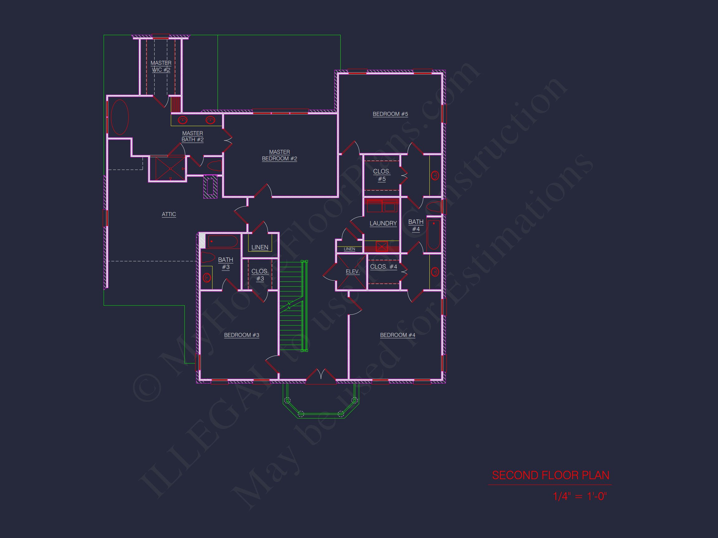Elegant 3.5-Story house Design with CAD Blueprints & Features