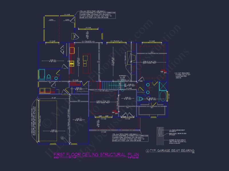 Elegant 4-Bedroom house CAD Floor Plan with Modern Design