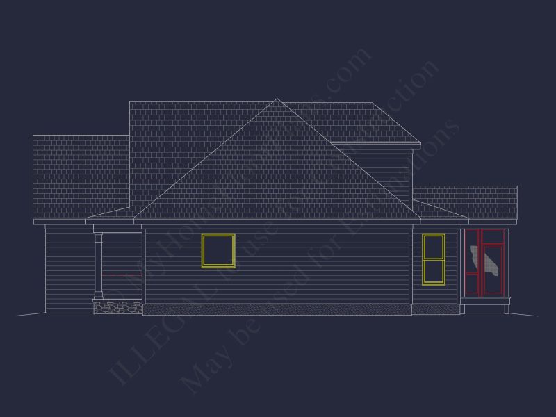 Elegant 4-Bedroom house CAD Floor Plan with Modern Design
