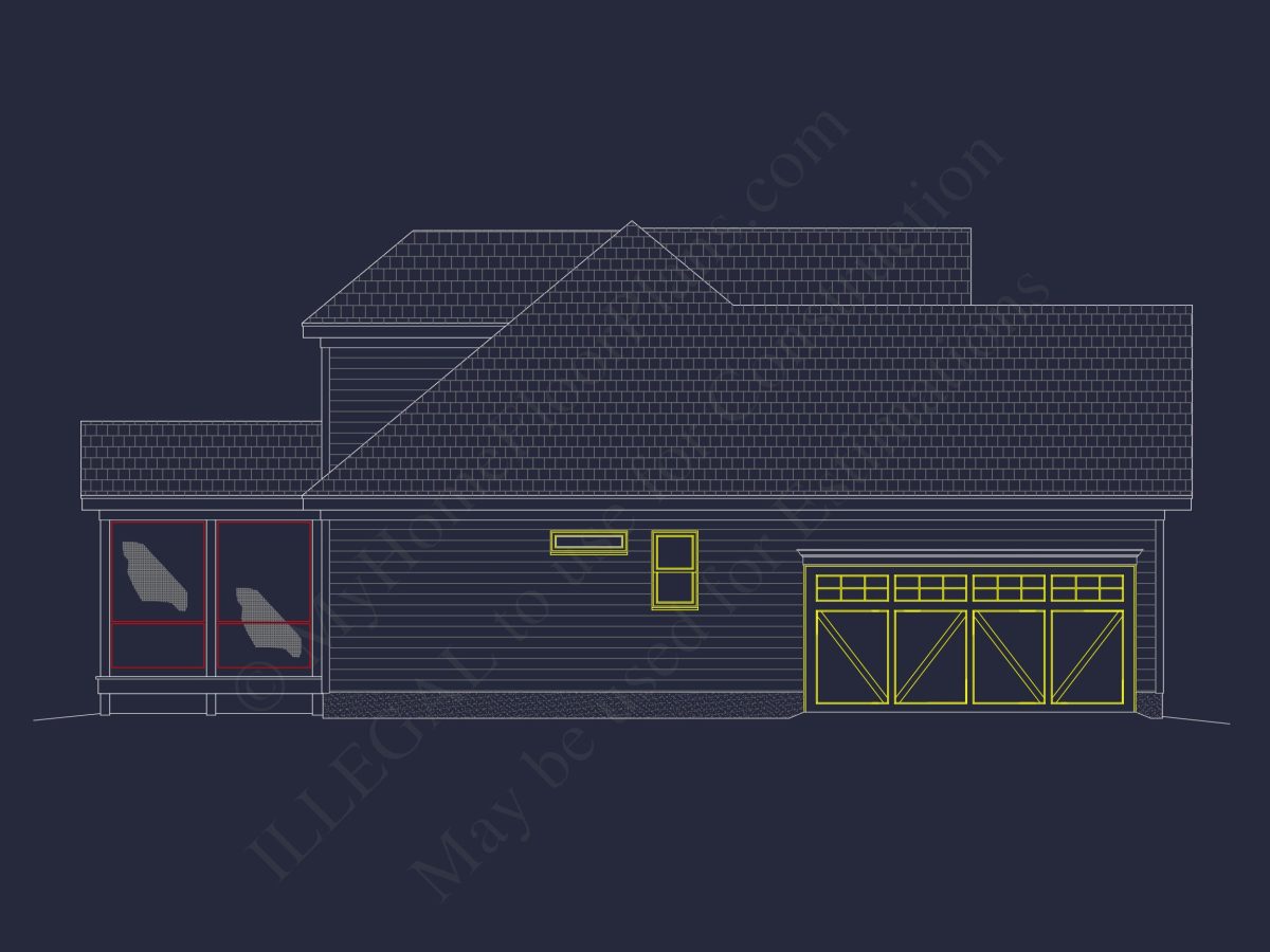 Elegant 4-Bedroom house CAD Floor Plan with Modern Design
