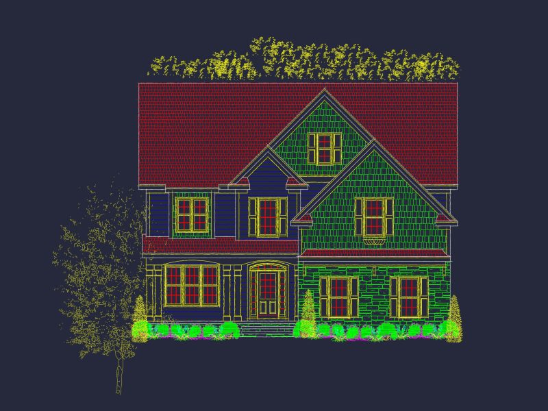 Elegant 4-Bedroom house Plan with CAD Blueprint Designs