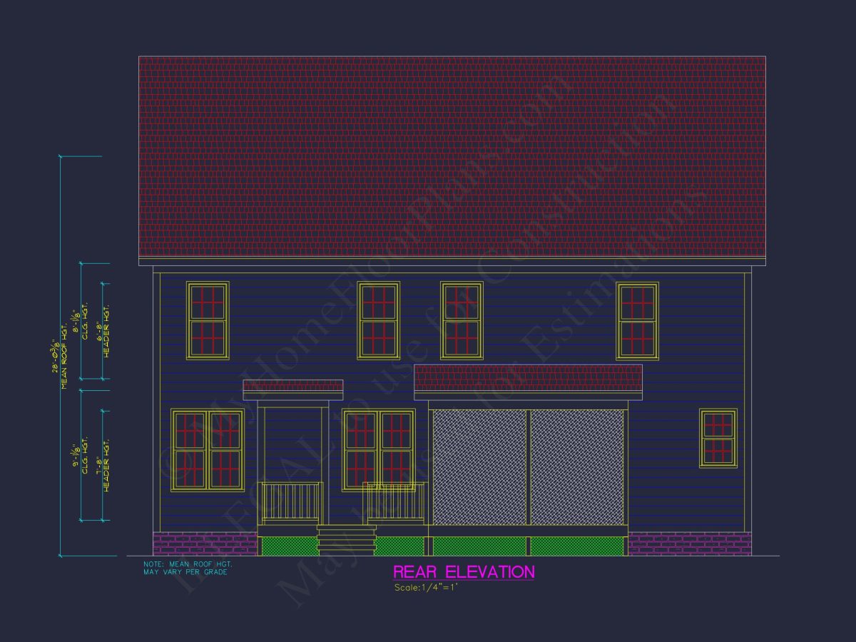 Elegant 4-Bedroom house Plan with CAD Blueprint Designs