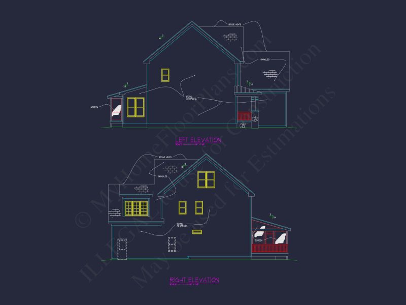 Elegant 4-Bedroom house Plan with Floor Plan, Blueprint, and CAD Designs