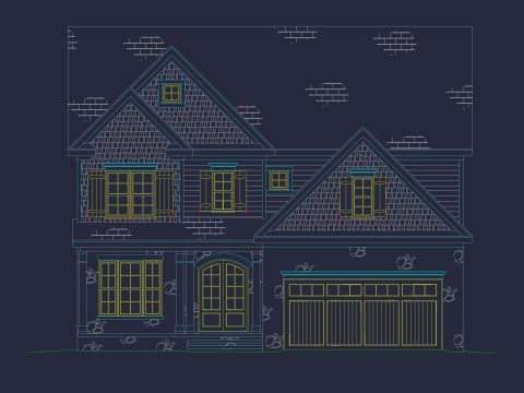 Elegant 4-Bedroom house Plan with Open Layout and CAD Design