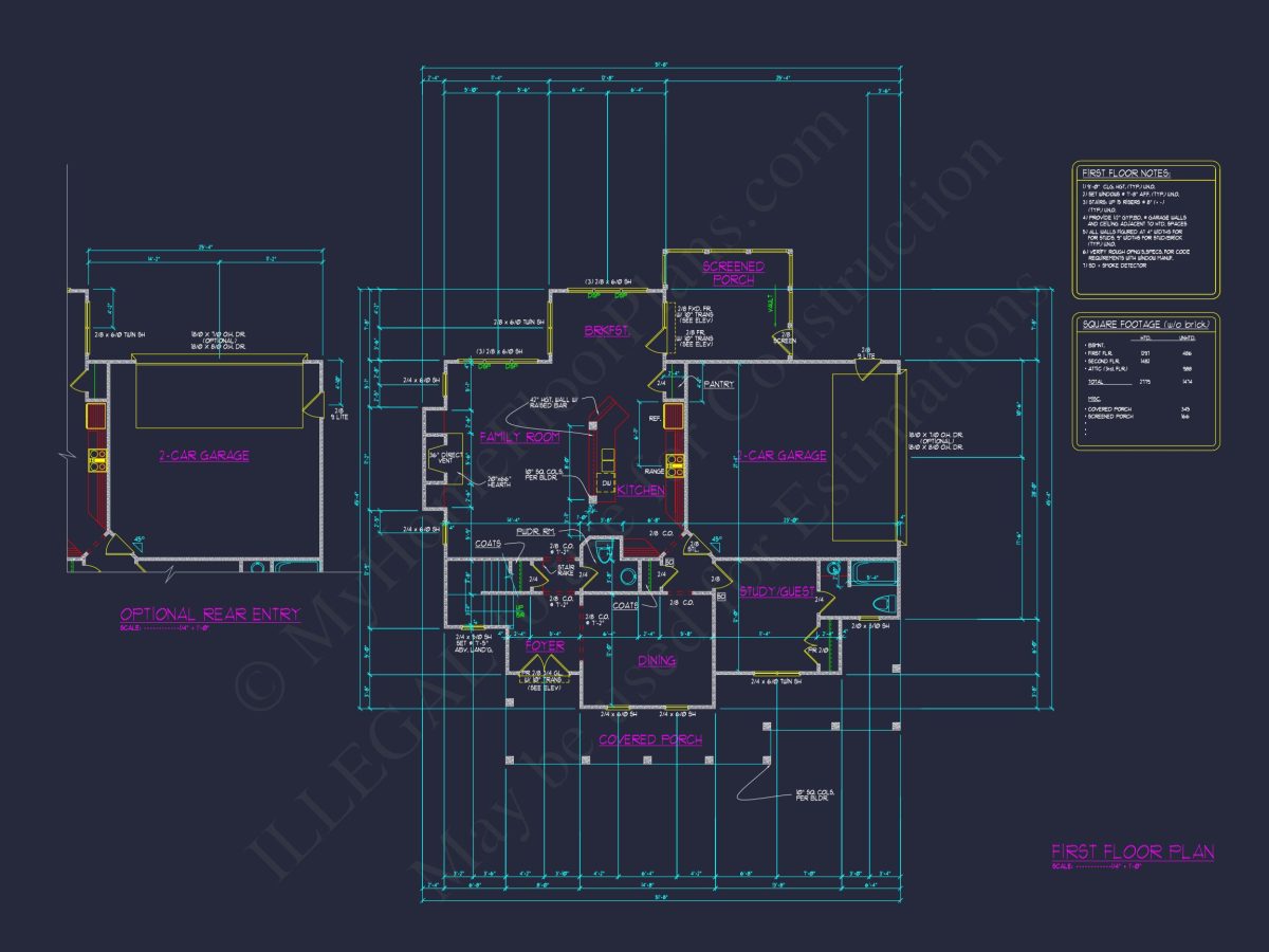 Elegant 5-Bedroom house Floor Plan with Colonial Designs