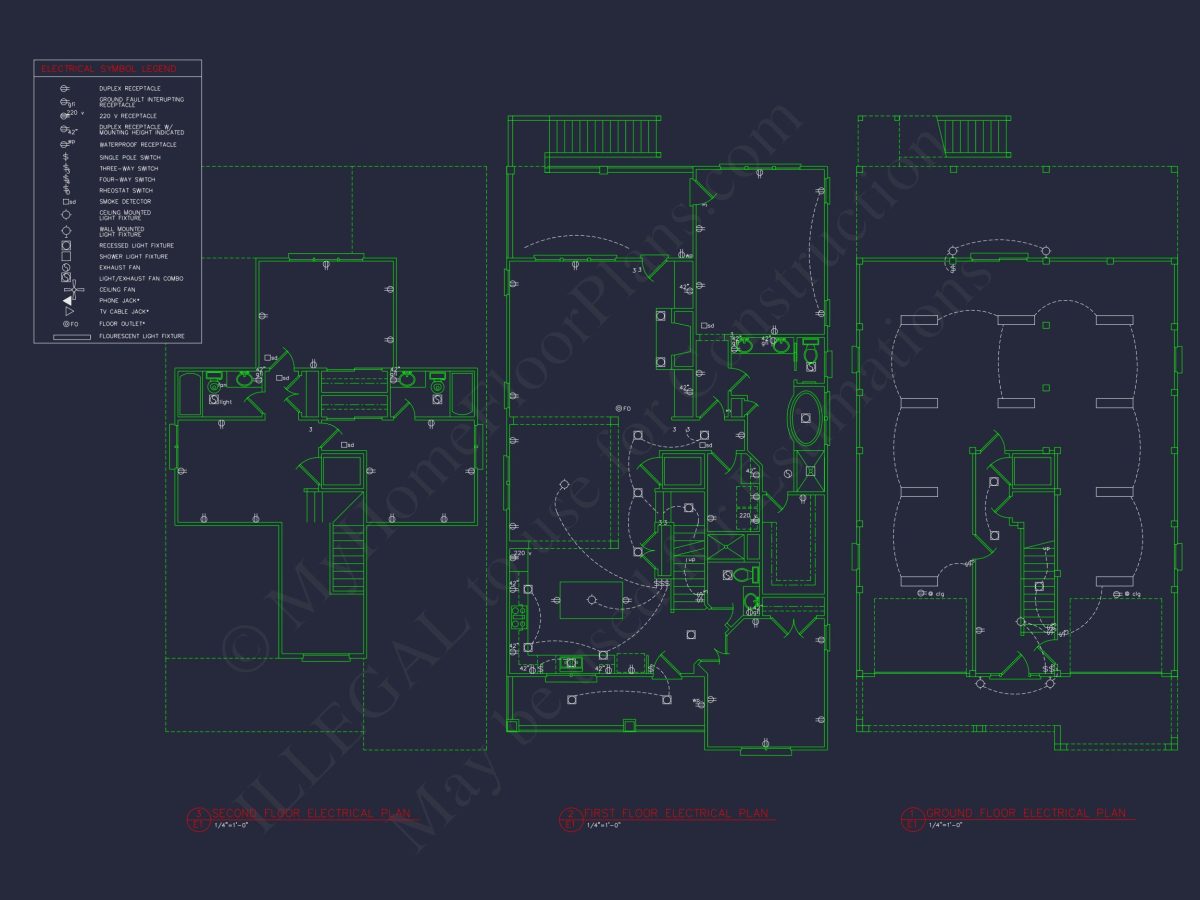 Elegant Beach house Plan with Detailed CAD Blueprint Designs